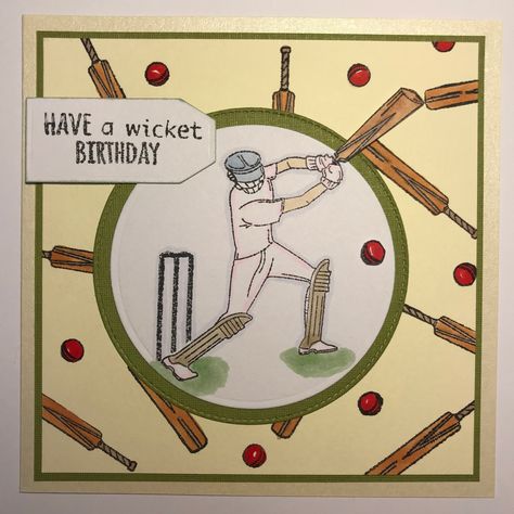 Birthday card for cricketer #kardsbykan Cricket Cards Handmade, Cricket Birthday Cards, Happy Birthday Wishes Boy, Sports Bulletin Boards, Birthday Wishes Boy, Happy Birthday Tag, Creative Birthday Cards, Free Stamps, Mens Cards