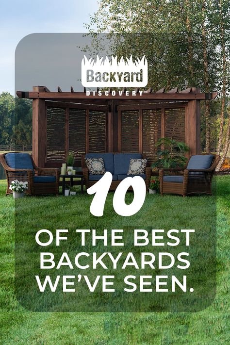 Here are 10 of the (almost) best backyards we've seen - they're just missing a Cabana Pergola! Cabana Pergola, Best Backyards, Pergola Backyard, Backyard Structures, Yard Ideas Backyard, Backyard Seating Area, Party Backyard, Backyard Shade, Backyard Oasis Ideas