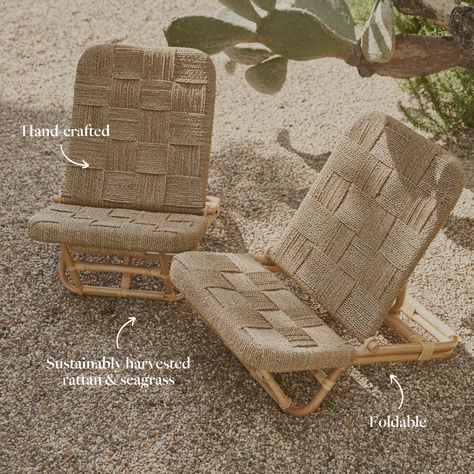 Cabana Beach Chair Diy Beach Cabana, Parisian Patio, Glamping Accessories, Hanging Seating, Market Cart, Picnic Chair, Cabana Beach, Beach Lounge Chair, Rattan Planters