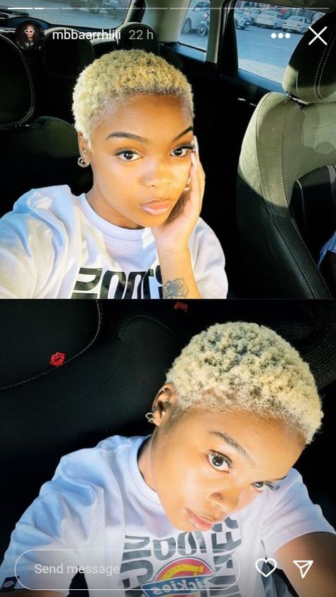 Blond Dyed Hair Short, Big Chop Hairstyles 4c Hair Color, Short Bleached Hair Black Women, Big Chop Hairstyles 4b, 4c Haircut Natural Hair Short Cuts, Big Chop Natural Hair 4c, Big Chop Hairstyles 4c Hair, Short Haircut Black Women, Dyed Short Hair