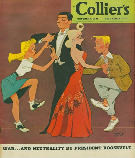 Art Contrarian: Vernon Grant: Cartoonist-Illustrator of the 1930s and 40s Vernon Grant, Oliver Hurst, Dance Illustration, 50s Art, 1950s Art, Vintage Illustration Art, Mid Century Illustration, Lindy Hop, Swing Dancing