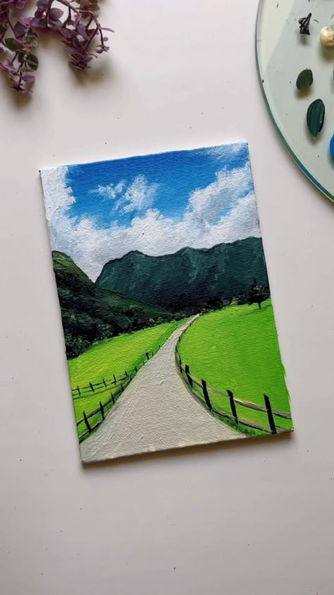 Canvas Art Painting Abstract, Mini Toile, Road Painting, Arte Doodle, 동화 삽화, Sky Art Painting, Small Canvas Paintings, Simple Canvas Paintings, Painting Canvases