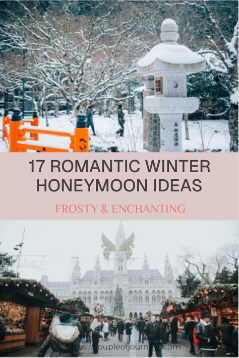 If you're searching for perfect winter honeymoon destinations that are cozy and charming, we've compiled a list of the 17 best places to escape the tropics and embrace romantic winter scenery. From the enchanting Christmas markets of Vienna to the cultural wonders of Kyoto, these winter getaways are sure to make your honeymoon memorable. Picture cozy evenings by the fireplace, breathtaking landscapes draped in snow, and exciting cultural experiences with your new spouse. Experience love and relaxation while exploring these magical winter destinations. Winter Honeymoon Destinations, Aspen Resort, Winter Honeymoon, Northern Lights Viewing, Winter Getaways, Santa Claus Village, Schönbrunn Palace, Honeymoon Spots, Honeymoon Ideas