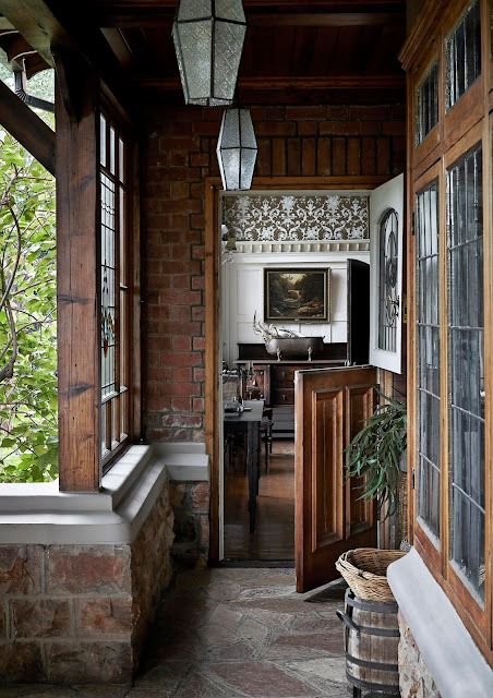 Edwardian villa with a beautiful wild garden in Johannesburg. Edwardian House, Brick Walls, Stunning Interiors, Johannesburg, Casas De Ensueño, Entry Way, Dream Home Design, Home Fashion, Interior Architecture Design