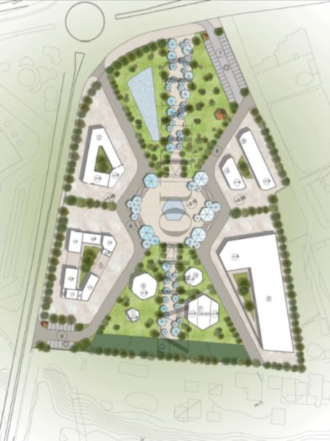 Campus Landscape Design Master Plan, School Site Plan Design, Town Planning Urban Design Architecture, Subdivision Site Development Plan, Urban Design Concept Master Plan, Urban Design Layout, Site Plan Landscape Design, Site Development Plan Landscapes, Rendered Site Plan