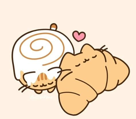 Pusheen Croissant, Pusheen Fanart, Pusheen Cat Tattoo, Pusheen Drawing, Pusheen The Cat, Katt Grejer, Pusheen Cute, Cat Doodle, Pusheen Cat