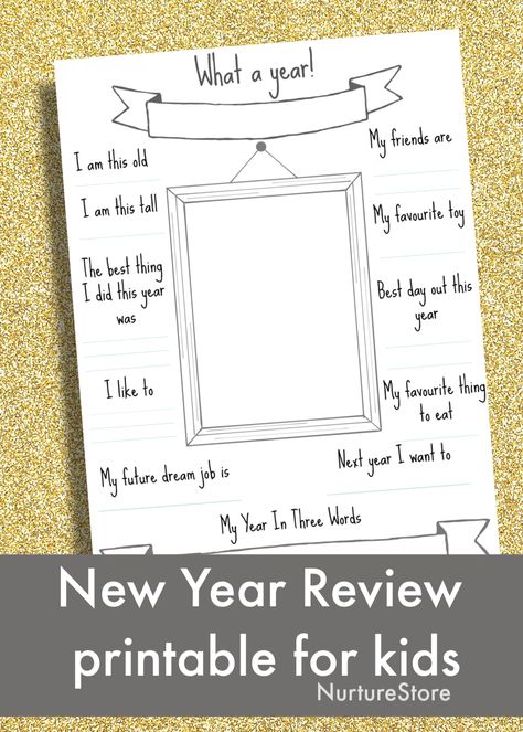 16 countdown activities for New Year's Eve for kids - NurtureStore Year Review Questions, New Year Review, Countdown Activities, New Year's Eve Crafts, New Year Printables, New Year's Eve Countdown, Kids New Years Eve, New Year's Eve Activities, Year Review