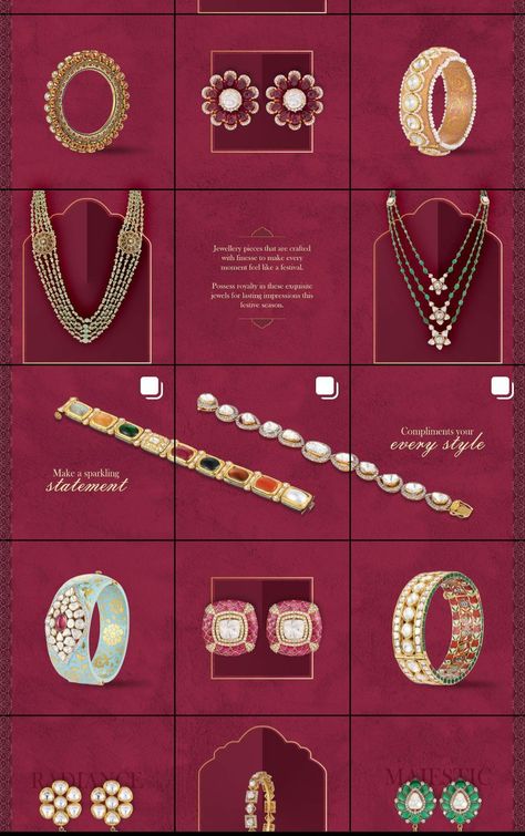 Jewellers Instagram Grid, Instagram Grid Jewelry, Jewellery Grid Design, Jewelry Grid Instagram, Jewellery Posts Instagram, Jewellery Instagram Layout, Jewelry Feed Instagram, Jewellery Instagram Grid, Perfume Instagram Posts