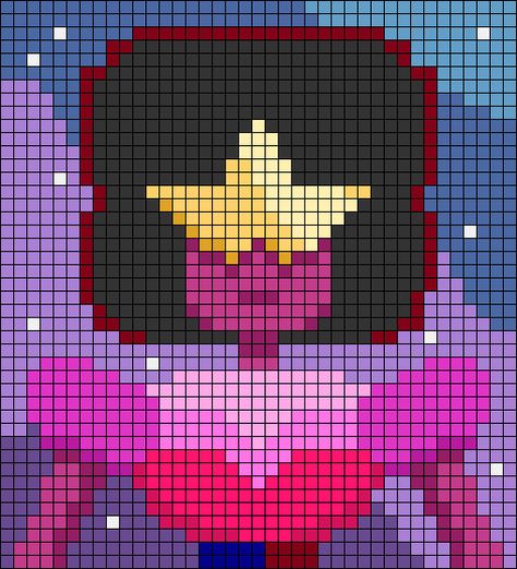 Steven Universe Garnet, Graph Crochet, Easy Pixel Art, Pixel Art Templates, Pixel Art Grid, Pixel Crochet, Tapestry Crochet Patterns, Minecraft Pixel Art, Crochet Quilt