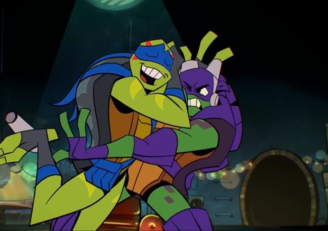 Rottmnt Leo Reaction Image, Rottmnt Leo And Donnie Screenshots, Rotmnt Screenshots, Leo And Donnie Rottmnt, Rottmnt Leo And Donnie, Rottmnt References, Rottmnt Screenshots, Disaster Twins, Ninja Turtles Funny