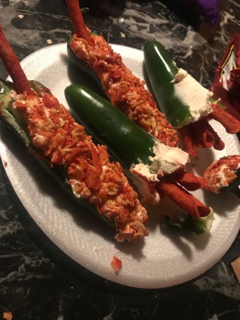 Takis Cream Cheese And Jalapeño, Peppers And Cream Cheese With Takis, Taki Aesthetic Food, Jalapeno Cream Cheese With Takis Sauce, Hot Cheetos And Takis Snacks, Pickles With Takis, Taki Chips Recipe, Jalapeno Cream Cheese With Takis, Hot Chips Snacks