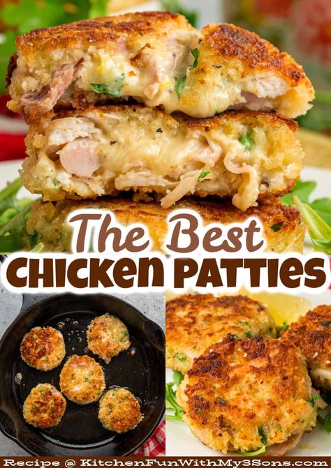 These tasty Chicken Patties are a quick and flavorful way to use shredded chicken. Loaded with melted cheese and juicy chicken, and then covered in a perfectly crispy crust. These chicken cakes are a favorite with kids and adults. Recipes Using Cooked Shredded Chicken, Shredded Chicken Uses Easy Meals, Chicken Patties Dinner Ideas, Shredded Chicken Patties, Chicken Patties With Canned Chicken, Canned Chicken Patties, Leftover Chicken Recipes Easy Quick, Chicken Patties Recipes, Leftover Chicken Ideas