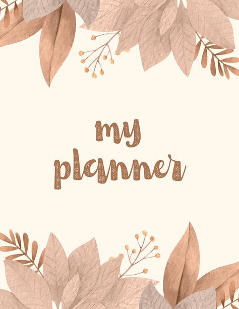 Aesthetic Daily Planner Template Brown, Cover Page Ideas For Journal, Weekly Planner Cover Design, Planner Background Ideas Aesthetic, Planner Book Cover Design, School Planner Cover Design, Aesthetic Cover Page Template, Journal Planner Background, Weekly Planning Aesthetic