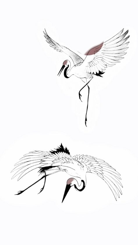 Dancing Crane Tattoo, White Heron Tattoo, Crane Back Tattoo Women, Sandhill Crane Tattoo, Crane Sketch, Ribs Tattoos, Crane Drawing, Heron Tattoo, Tattoos 2023