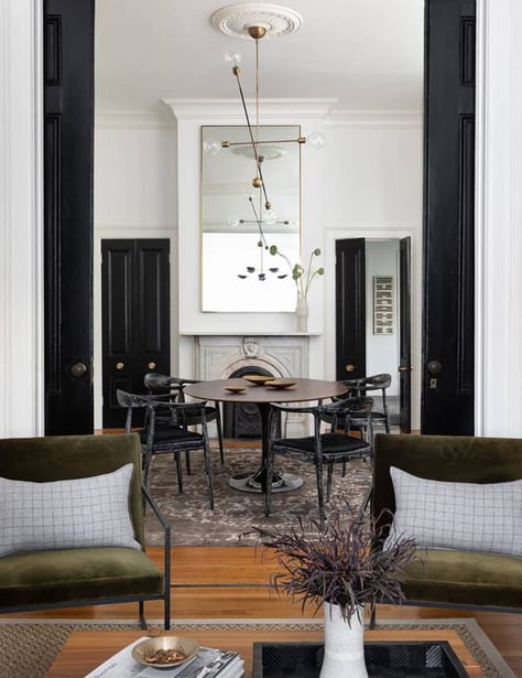 Modern Parisian Dining Room, Haris Kenjar, Parisian Dining Room, Brian Paquette, Seattle Interior Design, Living Room Designs Small Spaces, American Interior, Accent Walls In Living Room, Bon Appetite