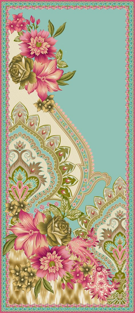 Paisley Dupatta, Neat Work, Mughal Art Paintings, Floral Cards Design, Apple Logo Wallpaper Iphone, Botanical Flower Art, Digital Flower, Print Design Art, Paisley Art