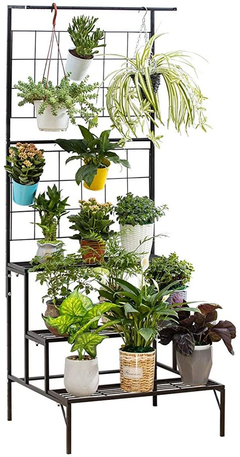 Planter Shelves, Plant Shelves Outdoor, Pot Organizer, Hanging Plant Stand, Pot Display, Indoor Plant Shelves, Garden Rack, Pot Organization, Grid Panel