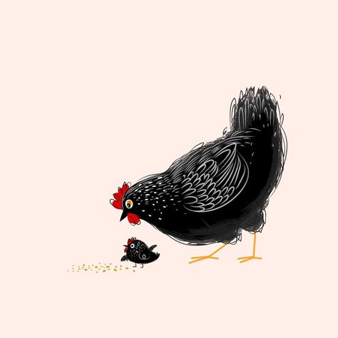 Chicken Illustration Cute, Chicken Drawings, Hen Illustration, Chicken Icon, Rooster Illustration, Icon Character, Chicken Pecking, Chicken Tattoo, Chicken Poster