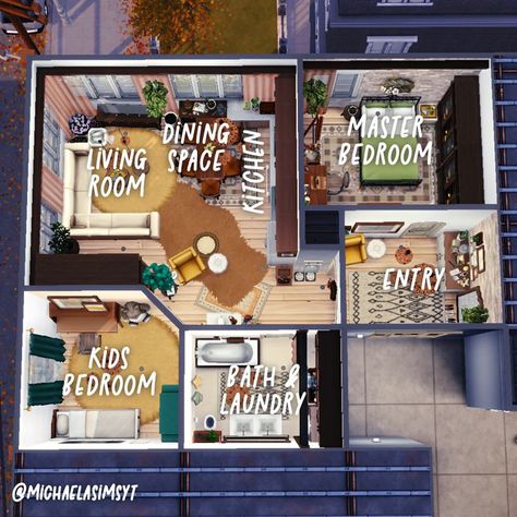 17 Culpepper House, Sims 4 Floor Plan, Sims 4 Floor, The Sims 4 Apartment, Culpepper House, Sims 4 Apartment, Sims 4 Family House, Sims 4 Houses Layout, Sims Freeplay Houses