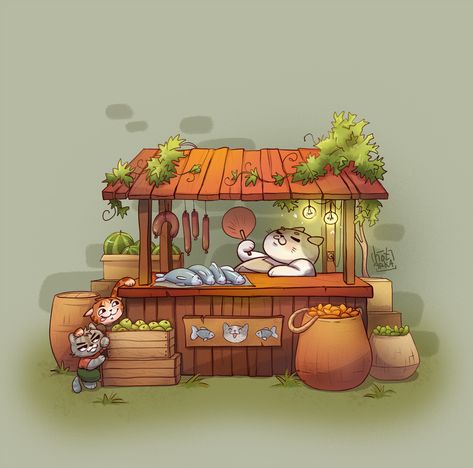 My OC character. Try a book illustration style )) Stall Drawing, Stall Illustration, Acnh Abandoned, Kdp Ideas, Game 2d, Isometric Drawing, Oc Character, Fantasy Decor, Isometric Illustration