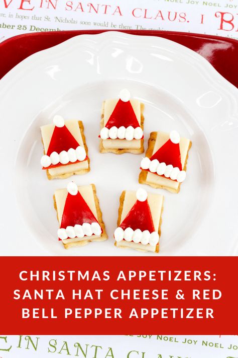 In terms of Christmas appetizers, the Santa Hat Cheese & Red Bell Pepper Appetizer is so easy, so adorable, and so perfect for #lastminuteChristmas! #recipe Best Christmas Appetizers, Fun Holiday Treats, Christmas Appetizers Easy, Christmas Appetizers Party, Christmas Recipes Appetizers, Best Christmas Recipes, Holiday Appetizer, Best Appetizer Recipes, Finger Food Appetizers