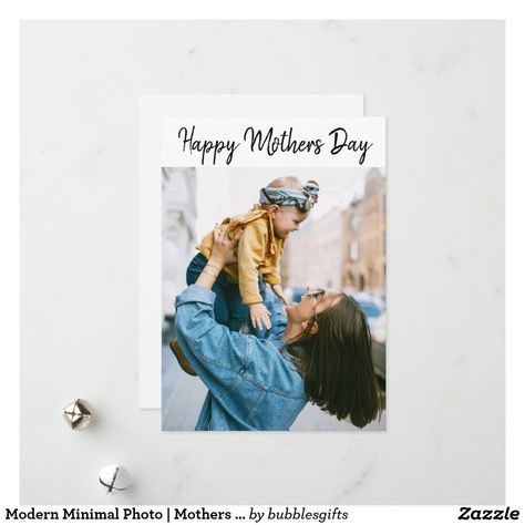 Modern Minimal Photo | Mothers Day Holiday Card Mothers Day Cards With Photo, Happy Mothers Day Gift, Mom Photo, Newlywed Christmas, Minimal Photo, Mom Photos, Holiday Design Card, Mother's Day Photos, Beautiful Wedding Photos