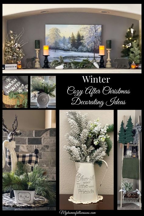 Decorating for the winter months is as easy as can be. Most of what you need is right there in front of you. So... Stop! Don't put that away yet! I've got some after Christmas decorating ideas to share with you! Decorating After Christmas Is Over, Winter Home Decor After Christmas, Winter After Christmas Decor, After Christmas Decorating, Winter Mantel Decorating Ideas, After Christmas Decorating Ideas, Diy Winter Decorations, Winter Decor Diy, How To Decorate After Christmas