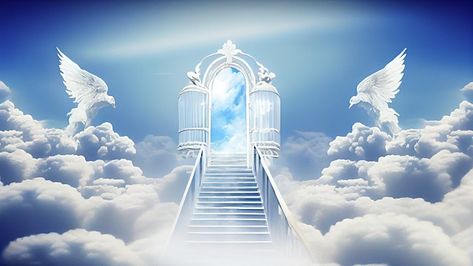 Heaven Tarpaulin Background, Heaven Background Landscape, Stairs Background, Sky Ladder, Heaven Background, Stairs To Heaven, Heaven's Gate, Background Images Free Download, Abstract Cloud