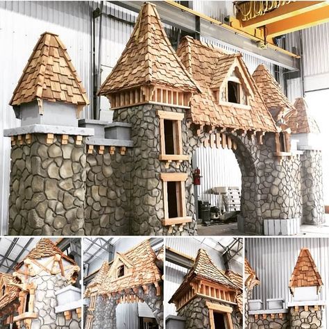 Whimsical Castle, Luxury Playhouses, Castle Playhouse, Custom Playhouse, Wood Playhouse, Rapunzel Tower, Parc D'attraction, Baby Development, The Fairy