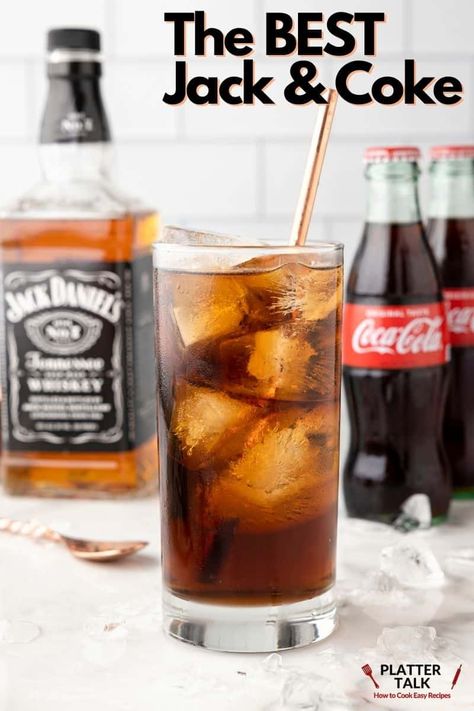 Jack Daniels Mixed Drinks, Jack And Coke Recipe, Jack Daniels Cola, Jack Daniels Drinks, Coke Recipes, Coke Drink, Jack And Coke, Cola Drinks, Mixed Drinks Alcohol