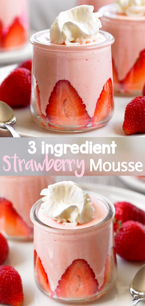 Healthy Strawberry Dessert Recipes, Over Ripe Strawberry Recipes, 0 Sugar Desserts, Good Easy Dessert Recipes, Galentines Party Food Ideas Vegan, Easy Non Dairy Desserts, Strawberry Mouse Desserts, Quick Easy Desserts For One, Date Night Baking Ideas