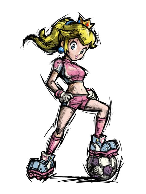 Peach - Mario strikers Charged Mario Rosalina, Super Mario Strikers, Super Mario Sunshine, Super Princess Peach, Peach Mario, Super Princess, Super Mario Games, Nintendo Princess, Princesa Peach