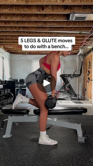 4.7K views · 60 reactions | 5 legs & glutes moves you can do with a bench! 💯 all of these moves are regularly programmed inside my DUMBBELL ONLY weekly workout plan, so you can rest assured you’re training each muscle group effectively while having fun! (I always give “no bench” alternates in case you don’t have a bench) Movement With Julie #legs #legworkout #legday #homeworkouts #athomeworkouts #workoutroutine | Movement With Julie | Movement With Julie · Original audio Movement With Julie, Weekly Workout Plans, Weekly Workout, Muscle Groups, Glutes Workout, Legs Day, Leg Workout, Lower Body, Workout Routine