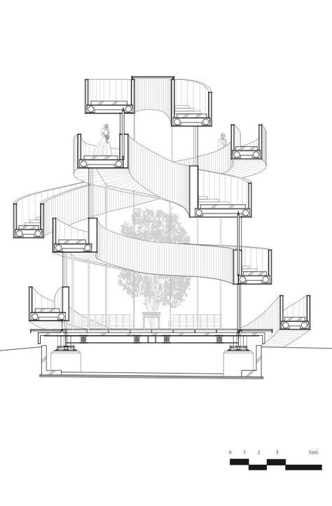 Ribbon Chapel Japanese Resort, Ribbon Chapel, Ramps Architecture, Hiroshi Nakamura, Staircase Architecture, Round Building, System Architecture, Space Phone Wallpaper, Stairs Architecture