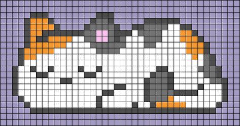 Cat Pixel Grid Crochet, Calico Cat Pixel Art, Calico Cat Perler Beads, Cat Pixel Art Grid, Cute Cat Pixel Art, Book Pixel Art, Pixel Art Cat, Cat Pixel Art, Cat Alpha Pattern