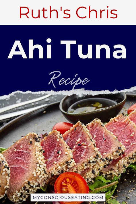 Ahi tuna with a garnish of herbs Pepper Crusted Tuna Steak, Tuna Filets Recipes, Ahi Tuna Marinade Recipes, How To Cook Tuna Steaks In Oven, Ahi Marinade, Ahi Tuna Recipe Easy, Yellow Fin Tuna Recipes Steak, Ahi Tuna Steak Recipe Marinade, How To Cook Ahi Tuna Steak