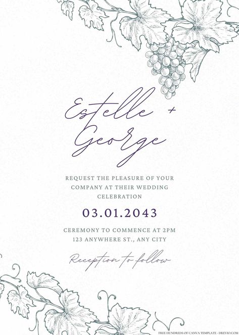 Romantic Vineyard Wedding Invitation Templates Check more at https://www.fridf.com/romantic-vineyard-wedding-invitation-templates/ Engagement Party Vineyard, Vineyard Invitations, Winery Wedding Invitations, Romantic Vineyard Wedding, Vineyard Wedding Invitations, Italian Vineyard, Harvest Celebration, Wine Cellars, September Wedding