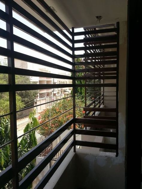 Simple House in the Philippines | Terrace and Balcony Grills Idea | Facebook Tubular Terrace Design, Terrace Design Balcony, House In The Philippines, Balcony Grills, Window Guard, Grill House, Canopy Glass, Stairs Window, Front Balcony