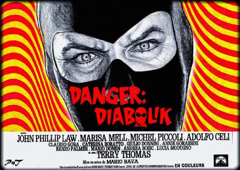 Danger: Diabolik (1968) Grindhouse Movies, Danger Diabolik, Terry Thomas, Fifty Cent, Standing In Line, Diabolik, Cool Posters, Movies And Tv Shows, Movie Tv