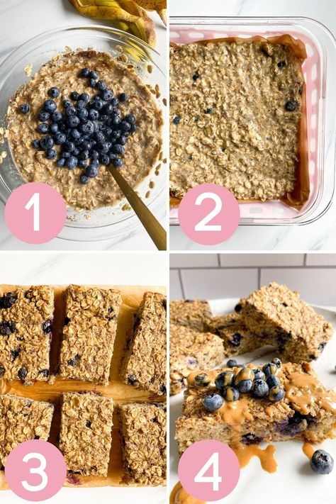 Blw Banana Oat Bars, Toddler Banana Oatmeal Bars, Soft Baked Granola Bars, Blueberry Banana Bars, Blueberry Banana Oat Bars, Blw Granola Bars, Banana Breakfast Bars Healthy, Banana Oat Bars For Baby, Blw Baked Oatmeal