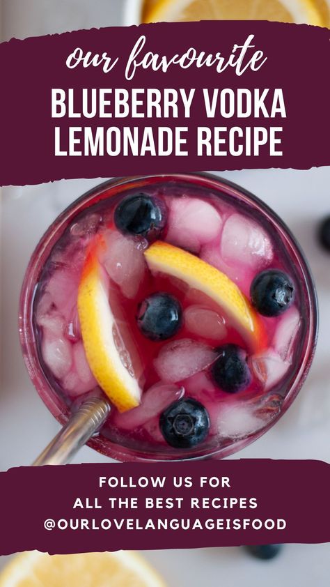 This blueberry vodka lemonade recipe is the perfect cocktail for a hot day! Light, refreshing, and the perfect balance of bright lemon and sweet blueberry flavor. Blueberry Vodka Drinks, Blueberry Cocktail, Blueberry Vodka, Easy Summer Cocktails, Lemon Vodka, Vodka Lemonade, Lemonade Cocktail, Blueberry Syrup, Blueberry Lemonade