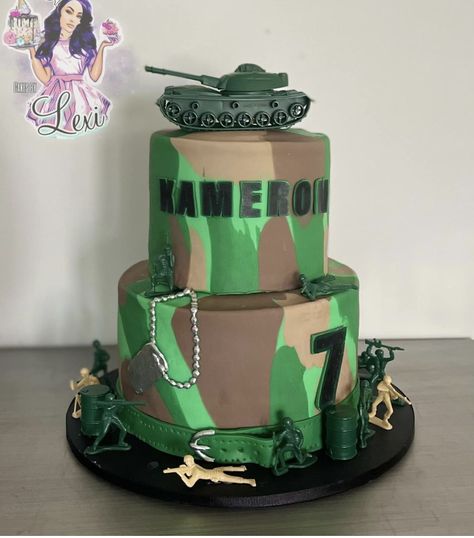 Army Birthday Cakes, Army Cake, Military Cake, Army's Birthday, Instagram Inspiration Posts, Laser Tag, Boy Birthday Cake, Army Soldier, 6th Birthday