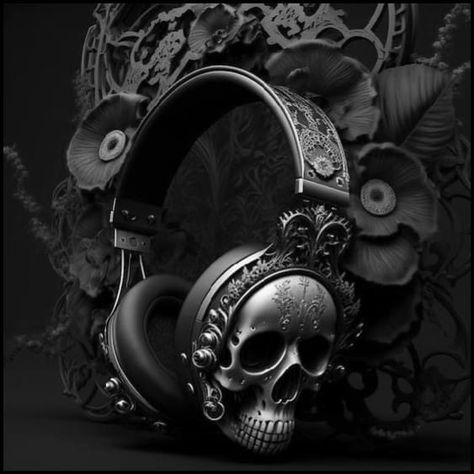 Skull Headphones, Skull Quote, Wearing Headphone, Super Fast Cars, Hair Stores, Skull Decor, Skull Fashion, A Skull, Gothic Decor