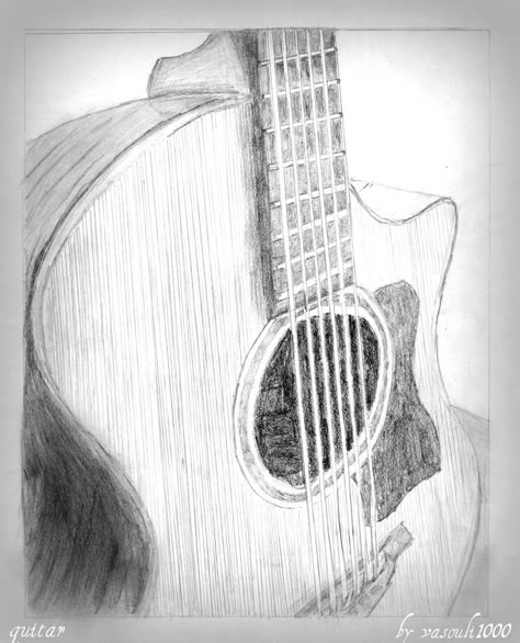 Guitar sketch.  Very cool! Guitar Sketch, Drawing Dragon, Guitar Drawing, Art Musical, Music Drawings, Guitar Art, Pencil Art Drawings, Drawing Tutorials, Pencil Art