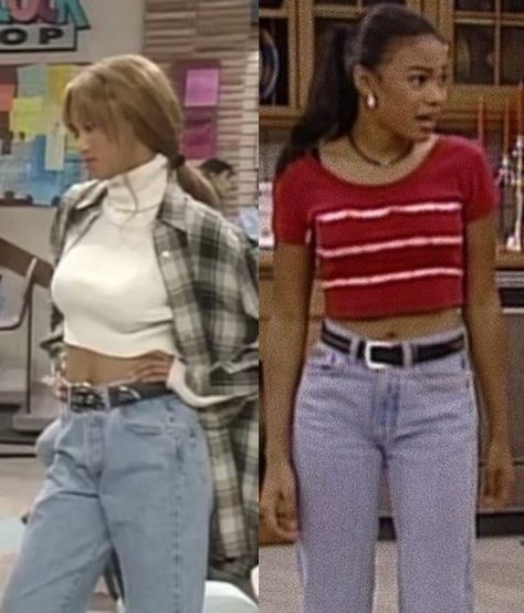 15 Tendências da série Um Maluco no Pedaço que voltaram a moda em 2020. Inspirações de looks e tendências que as personagens Jackie (Tyra Banks) Ashley Banks (Tatyana Ali) e outras usavam., Moda feminina, Blusa cropped, blusa listrada, blusa vermelha, camisa xadrez, calça mom jeans, looks anos 90, #ummaluconopedaçoroupas #thefreshprinceofbelair #thefreshprinceofbelairhilary #thefreshprinceofbelairoutfits #momjeans #looksestilosos Ashley Banks Outfits 90s, Ashley Banks Outfits, Black 90s Fashion, Tatyana Ali, Ashley Banks, Look 80s, Looks Hip Hop, Neo Grunge, 90’s Outfits