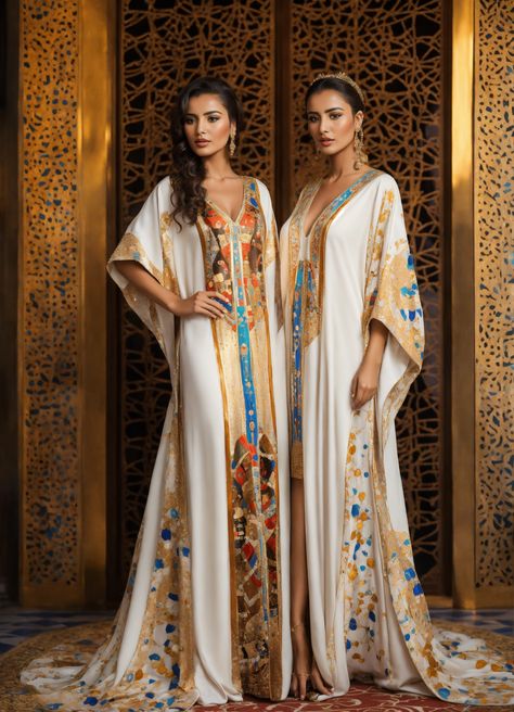 White Haute Couture, Klimt Art, Kaftan Designs, Abaya Fashion, Boho Wedding Dress, Beautiful Things, Boho Wedding, Full Body, Art Inspiration