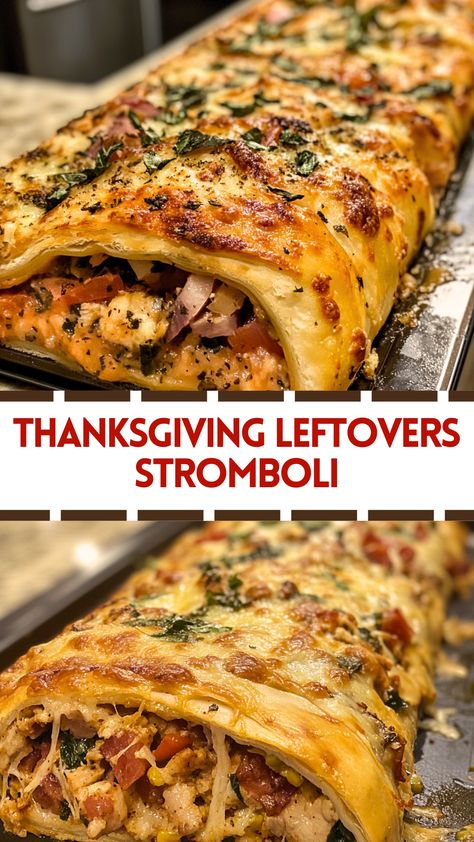 Thanksgiving Recipes: Thanksgiving Leftovers Stromboli Thanksgiving Leftover Stromboli, Thanksgiving Recipes Non Dairy, Stuffing Leftovers Recipes, Holiday Leftover Recipes, Recipes With Leftover Stuffing, Leftover Turkey Stuffing Recipes, Thanksgiving Leftover Breakfast Recipes, Thanksgiving Stromboli, Best Thanksgiving Leftover Recipes