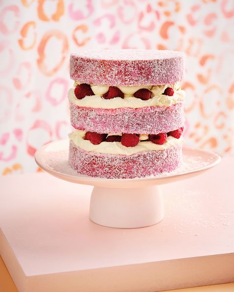 Pink Food Coloring, Layered Cake, Pink Foods, Cake Tins, Round Cakes, Cake Batter, Pavlova, Let Them Eat Cake, Layer Cake