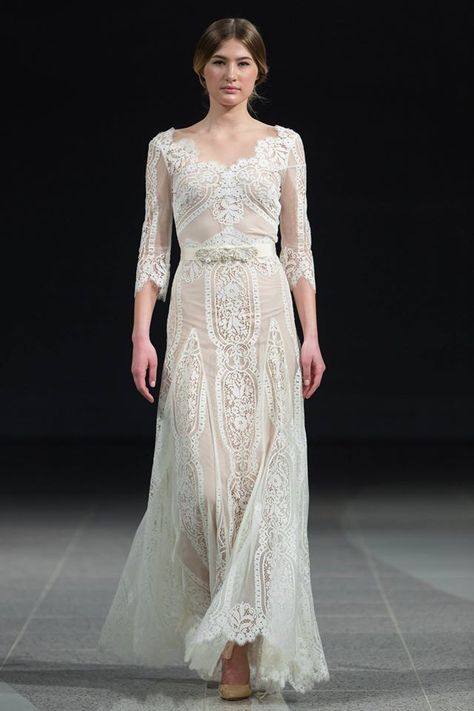 Katya Katya Shehurina AW15/16 @RFW 20.03.2015 Modest Ethereal Wedding Dress, Katya Katya Bridal, Whitest Whites, Edwardian Wedding Dress, Modern Vintage Dress, Ethereal Dresses, Bridal Runway, Edwardian Wedding, Marriage Dress