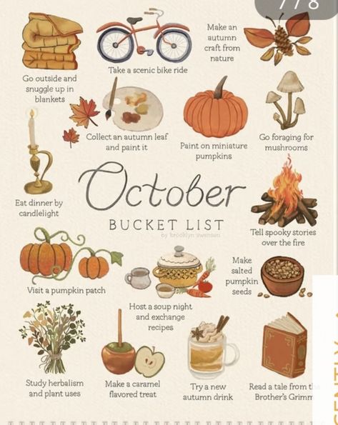 Monthly Bucket List, Seasonal Bucket List, Year Bucket List, Monthly Ideas, Autumn Bucket List, Monthly Activities, Seasonal Living, Fun Fall Activities, Fall Mood Board